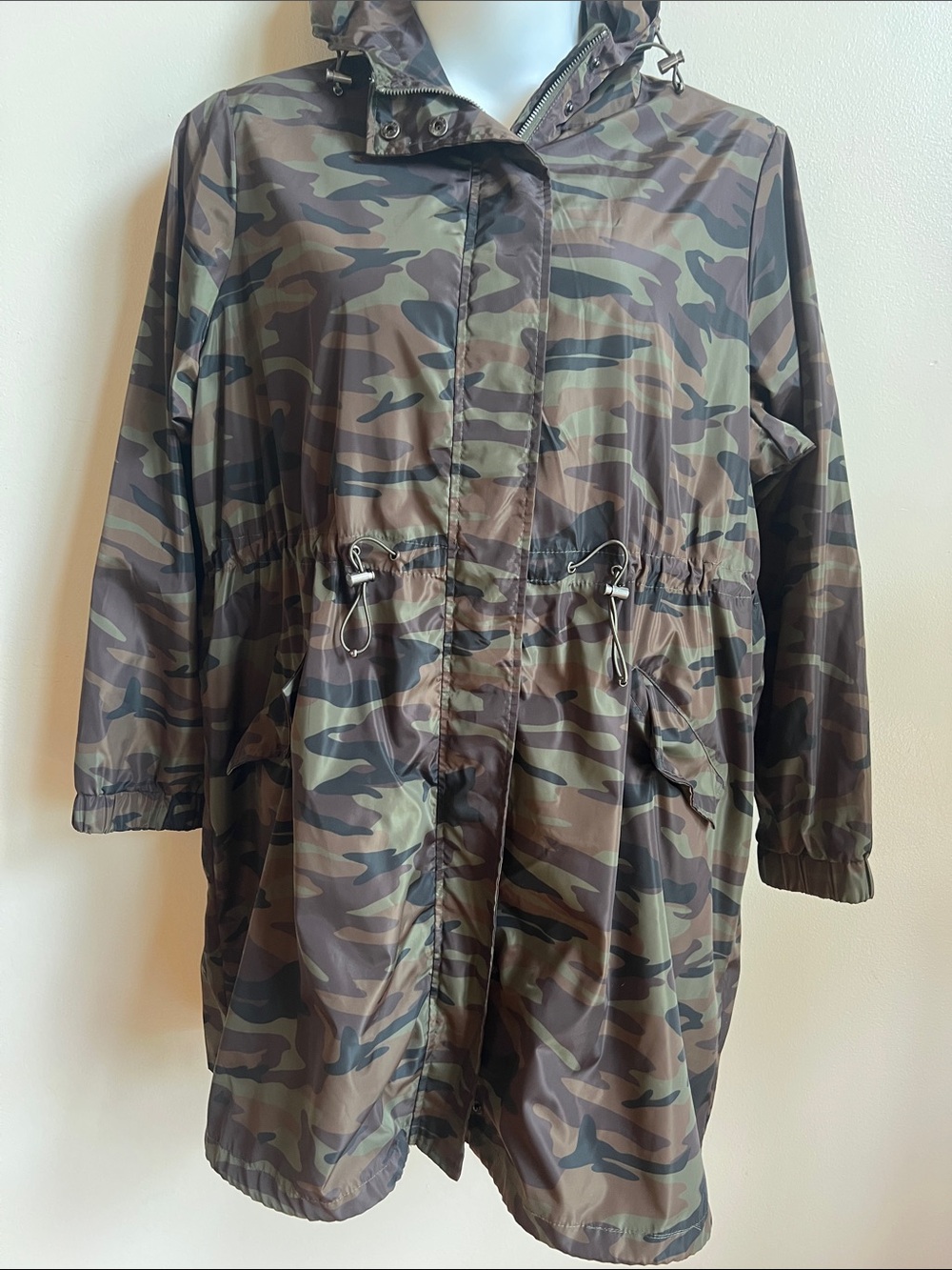 torrid Olive & Brown Camo Hooded Utility Jacket
